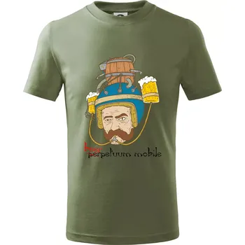 Chlapecké oblečení Beerpetuum mobile - Tričko dětské bavlněné - 122 cm/6 let ( Khaki )