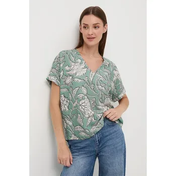 Dámská halenka Halenka se lněnou směsí Medicine RW25-BKD010 tyrkysová 65A, vel. XS