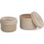 ZELLER Sada košíčků s víkem béžová 16x10cm a 17x12cm