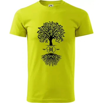 Narozeninový strom 90 - Klasické pánské triko vyšší gramáže - 4XL ( Limetková )