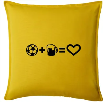 Polštář Míč, pivo, srdce - Polštář 50x50 - 50x50 - Pouze potah ( Žlutá )