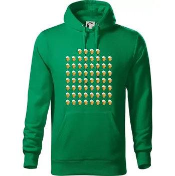 Pánská mikina Narozeniny - 60x pivo - Mikina pánská Cape s kapucí - 4XL ( Středně zelená )
