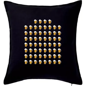 Polštář Narozeniny - 60x pivo - Polštář 50x50 - 50x50 - Pouze potah ( Černá )