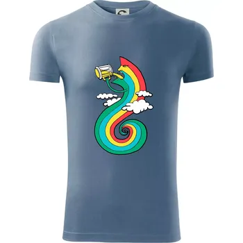 Pánská móda Piju jako duha (Pecka design) - Viper FIT - Pánské zůžené tričko - L ( Denim )