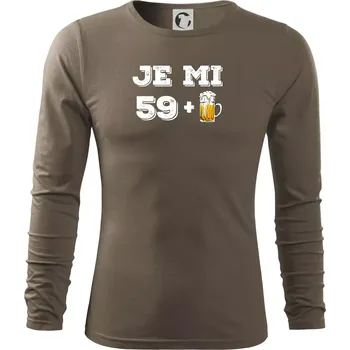 Pánské oblečení Je mi 60 pivo - Triko s dlouhým rukávem FIT-T long sleeve - M ( Army )
