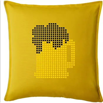 Polštář Pivo pixel - Polštář 50x50 - 50x50 - Včetně výplně ( Žlutá )