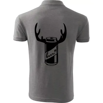 Pánská košile Pivo plechovka - Polokošile pánská Pique Polo 203 - S ( Tmavě šedý melír )