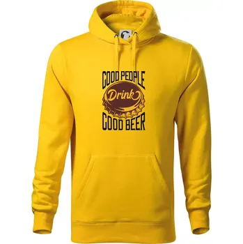 Pánská mikina Good People Drink good Beer - Mikina pánská Cape s kapucí - S ( Žlutá )