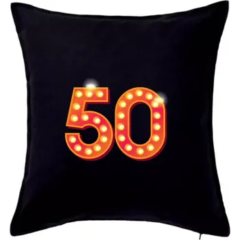 Polštář Čísla žárovky 50 - Polštář 50x50 - 50x50 - Pouze potah ( Černá )