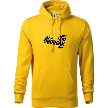 Pánská mikina Jaro, léto, burčák, zima - Mikina pánská Cape s kapucí - M ( Žlutá )