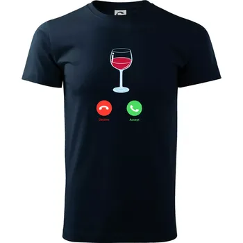 Pánské tričko Víno volá (Pecka design) - Triko extra velké (5-8XL) - 6XL ( Námořní modrá (téměř černá) )