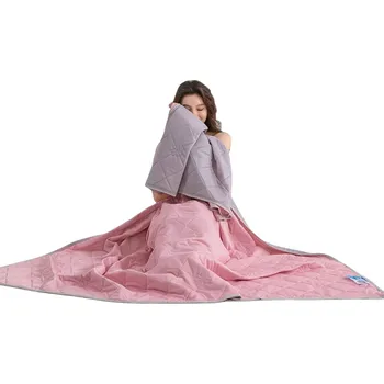 Dekorativní polštářek Chladivá letní deka 200 x 230 cm s trojitou prodyšnou vrstvou Letní přikrývka pro horké noci Oboustranné provedení růžová