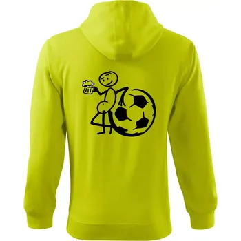 Pánská mikina Velký fotbalista - Mikina s kapucí na zip trendy zipper - 3XL ( Limetková )
