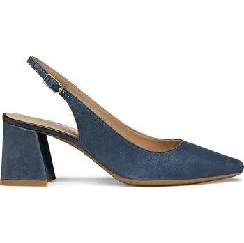 Dámské lodičky Kožené lodičky Geox D GISELDA tmavomodrá barva, na podpatku, s odkrytou patou, D45VCC 000MA C4067 D45VCC.000MA.C4067 59X, EUR 41