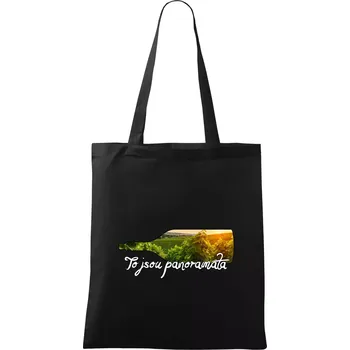 Nákupní taška To jsou panoramata vinice - Taška bavlněná - 42 x 38 cm ( Černá )