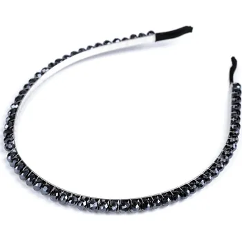 Náramek Čelenka do vlasů s broušenými korálky, malé, 4 modrá tmavá