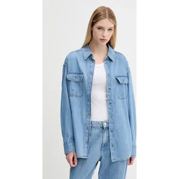 Pánská košile Bavlněná košile Tommy Jeans DW0DW21073 modrá 55J, vel. XS