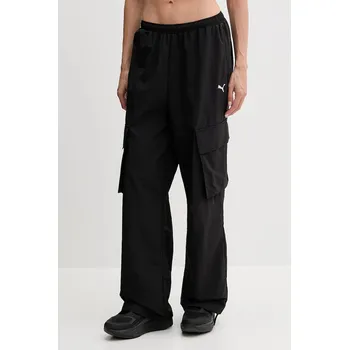 Dámské kalhoty Kalhoty Puma dámské, černá barva, high waist, 629756 99X, vel. M