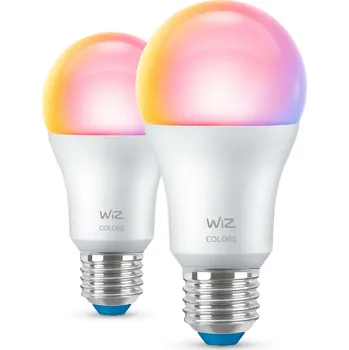 Žárovka WiZ SET 2x LED žárovka E27 A60 8W (60W) 806lm 2200-6500K RGB IP20, stmívatelná