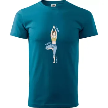 Pánské tričko Calm yoga power (Radek Pilař ART) - Klasické pánské triko vyšší gramáže - 4XL ( Petrolejová )
