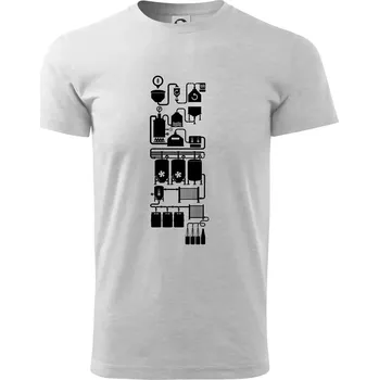 Pánské tričko Příběh piva - Triko extra velké (5-8XL) - 7XL ( Světlešedý Melír )