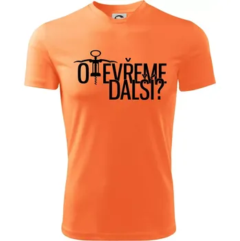 Chlapecké tričko Otevřeme další? - Dětské triko sportovní (dresovina) - 122 cm/6 let ( Neon mandarine )