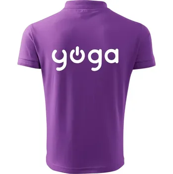 Pánská košile Power yoga logo - Polokošile pánská Pique Polo 203 - XL ( Fialová )