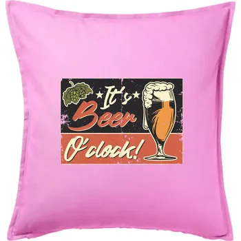 Polštář Čas na pivo - Polštář 50x50 - 50x50 - Pouze potah ( Růžová )