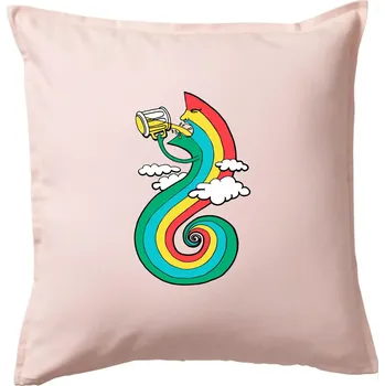 Polštář Piju jako duha (Pecka design) - Polštář 50x50 - 50x50 - Pouze potah ( Světle růžová )