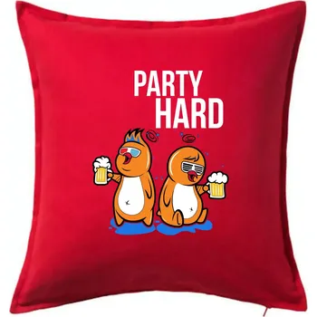 Polštář Party hard ptáci - Polštář 50x50 - 50x50 - Pouze potah ( Červená )