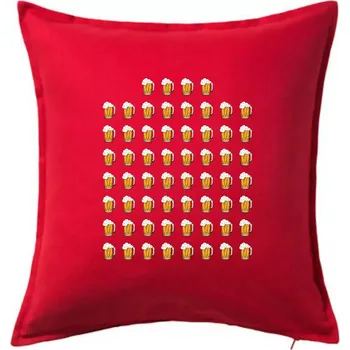 Polštář Narozeniny - 60x pivo - Polštář 50x50 - 50x50 - Pouze potah ( Červená )