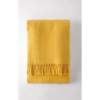 deka Žlutý pléd s vaflovým vzorem Euromant Waffle, 140 x 180 cm ID_244939