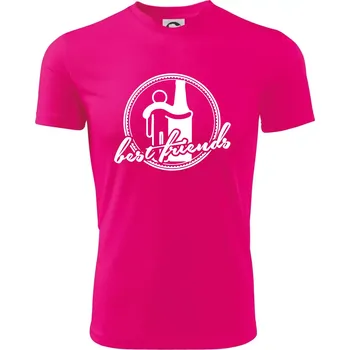 Chlapecké tričko Best friends pivo - Dětské triko sportovní (dresovina) - 158 cm/12 let ( Neon Pink )