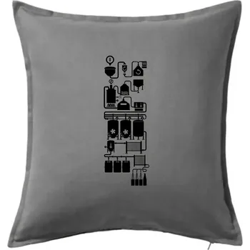 Polštář Příběh piva - Polštář 50x50 - 50x50 - Pouze potah ( Tmavě šedý melír )