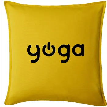 Polštář Power yoga logo - Polštář 50x50 - 50x50 - Pouze potah ( Žlutá )