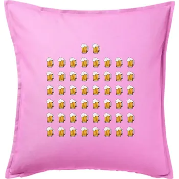 Polštář Narozeniny - 50x pivo - Polštář 50x50 - 50x50 - Pouze potah ( Růžová )