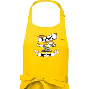 Kuchyňská zástěra Nežárli pro pány 40 - Pánská zástěra na vaření - Univerzální velikost ( Žlutá )