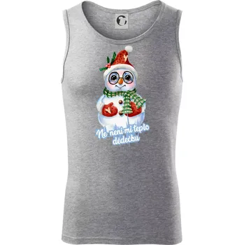 Ne, není mi teplo dědečku - Tílko pánské Core - S ( Tmavě šedý melír )