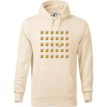 Pánská mikina Narozeniny - 30x pivo - Mikina pánská Cape s kapucí - 4XL ( Mandlová )