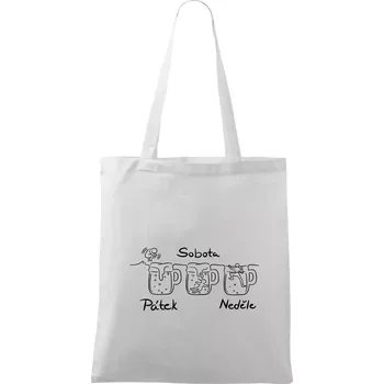 Pátek sobota neděle pivo - Taška bavlněná - 42 x 38 cm ( Bílá )