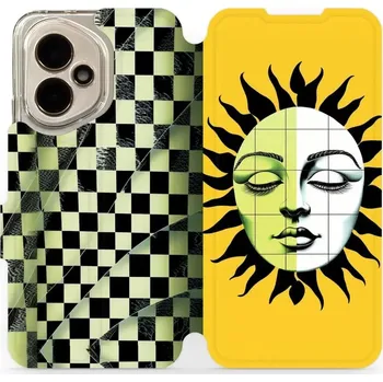 Pouzdro na mobilní telefon Flipové pouzdro Mobiwear - Honor 400 - VP56S Tvář slunce (Knížkové flip pouzdro, obal, kryt na mobil Honor 400 - VP56S Tvář slunce, materiál Umělá kůže + TPU - ochrana 360°, stojánek, silikonová vanička, magnetické zavírání)