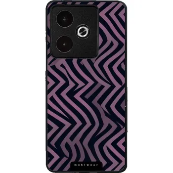 Pouzdro na mobilní telefon Lesklý kryt Mobiwear Glossy - Realme GT 7 - GA55G Fialové klikyháky (Prémiové lesklé pouzdro, obal, kryt Mobiwear Glossy na mobil Realme GT 7 - GA55G Fialové klikyháky, materiál Plast + TPU silikon - krytí po všech stranách, neošoupatelný potisk, tenké)
