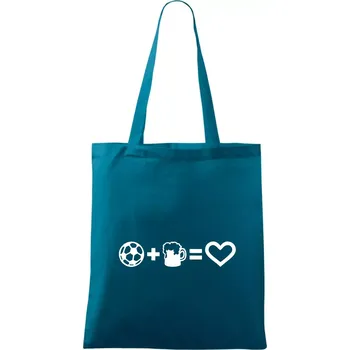 Míč, pivo, srdce - Taška bavlněná - 42 x 38 cm ( Petrolejová )