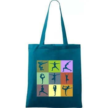 Yoga abeceda - Taška bavlněná - 42 x 38 cm ( Petrolejová )