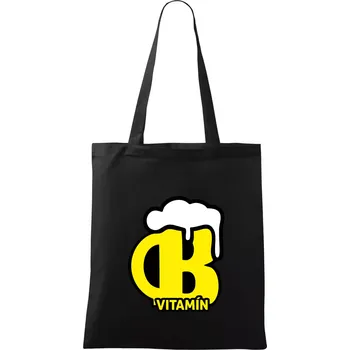 Nákupní taška Pivo vitamín B - Taška bavlněná - 42 x 38 cm ( Černá )