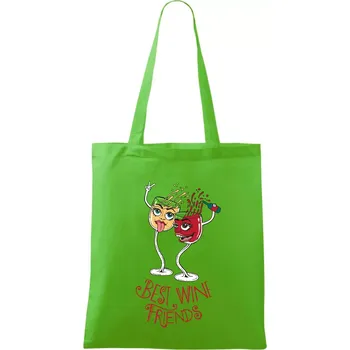 Nákupní taška Best wine friends dancing (Pecka design) - Taška bavlněná - 42 x 38 cm ( Apple Green )