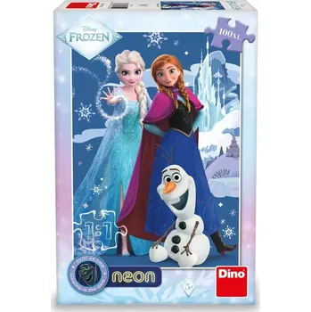 Hračka DINO Svítící puzzle Ledové království: Kouzelné sestry XL 100 dílků
