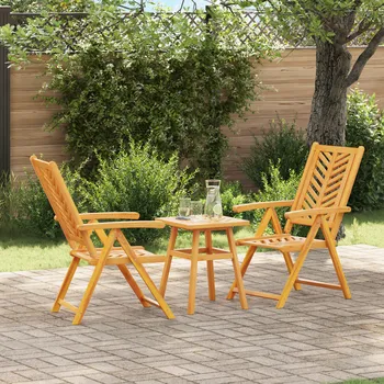 Zahradní stůl Zahradní bistro set 3 pcs Hnědá masivní akáciové dřevo Hnědá3154120