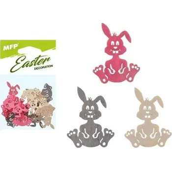 Velikonoční dekorace MFP Dekorace zajíc barevný 12ks