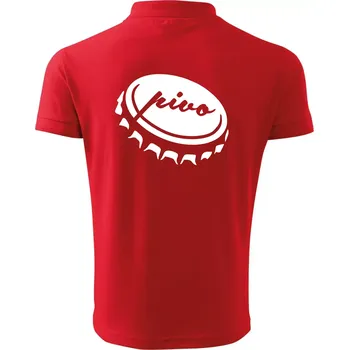 Pánská košile Pivo zátka - Polokošile pánská Pique Polo 203 - L ( Červená )